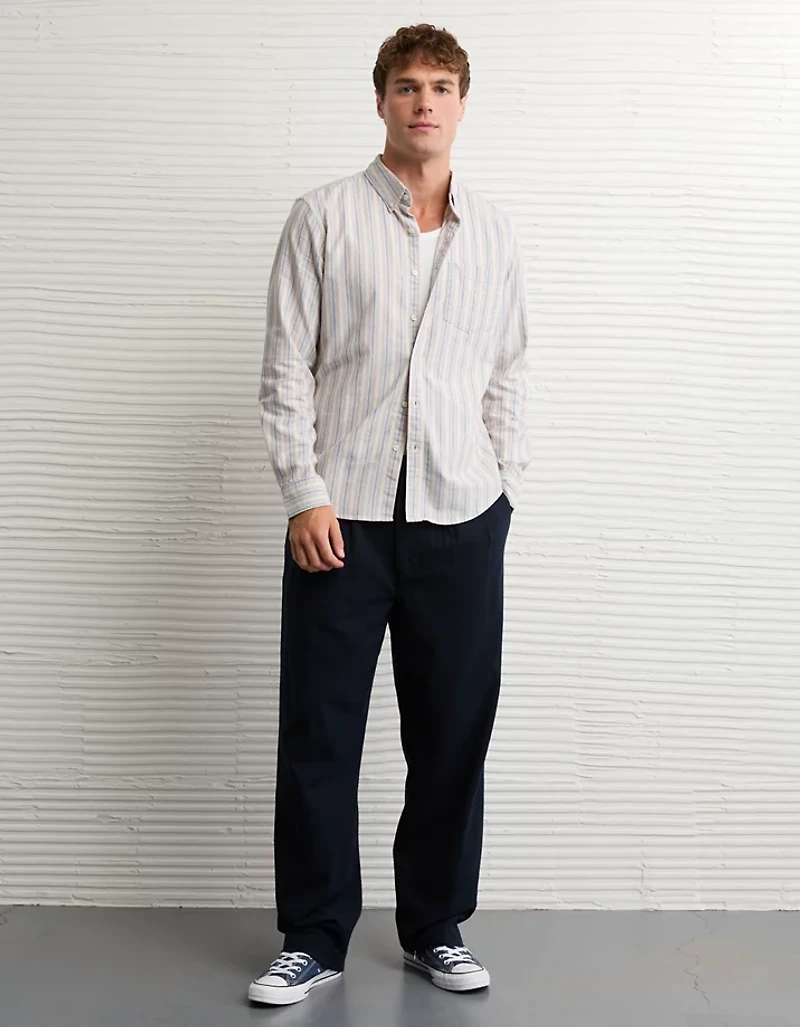 Chemise ajustée à rayures en oxford de tous les jours AE