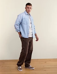 Chemise boutonnée en denim à coupe décontractée AE
