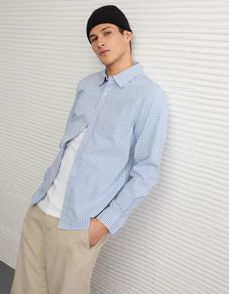 AE Everyday Standard Fit Poplin Button-Up Shirt