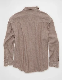 AE Relaxed Fit Linen-Blend Button-Up Shirt