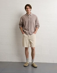 AE Relaxed Fit Linen-Blend Button-Up Shirt