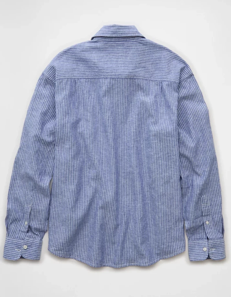 AE Relaxed Fit Linen-Blend Button-Up Shirt