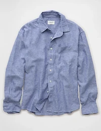AE Relaxed Fit Linen-Blend Button-Up Shirt