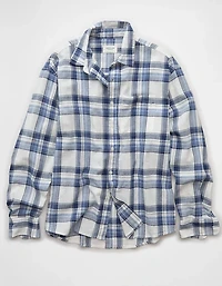 AE Relaxed Fit Linen-Blend Button-Up Shirt
