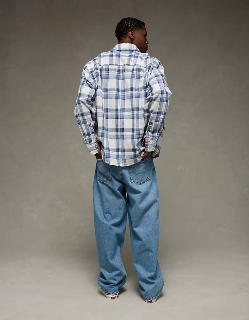 AE Relaxed Fit Linen-Blend Button-Up Shirt