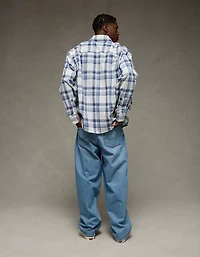 AE Relaxed Fit Linen-Blend Button-Up Shirt