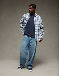 AE Relaxed Fit Linen-Blend Button-Up Shirt