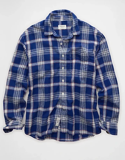 AE Relaxed Fit Linen-Blend Button-Up Shirt