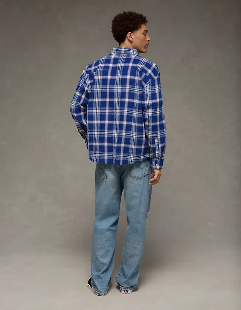 AE Relaxed Fit Linen-Blend Button-Up Shirt