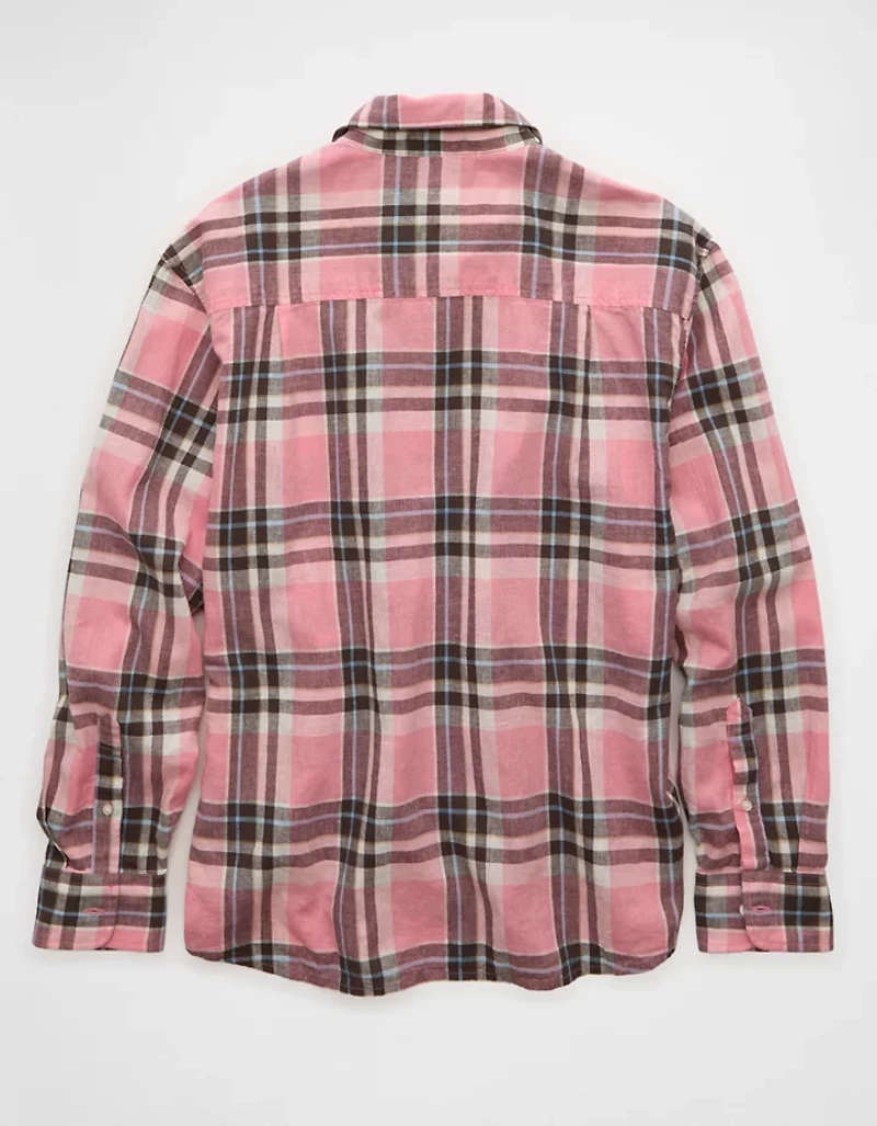 AE Relaxed Fit Linen-Blend Button-Up Shirt