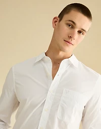 Chemise boutonnée de coupe ajustée en popeline AE