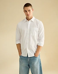 Chemise boutonnée de coupe ajustée en popeline AE