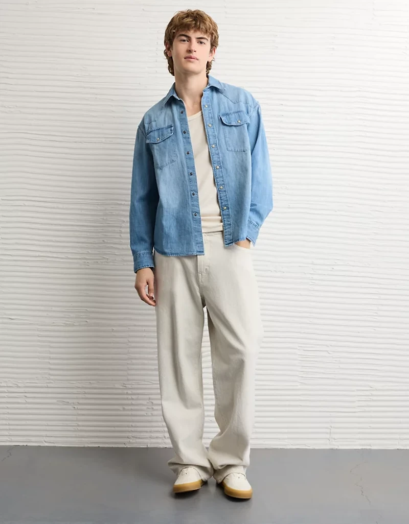 AE Relaxed Fit Western Denim Shirt