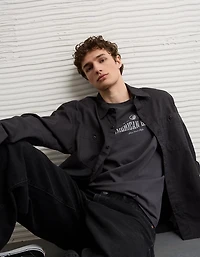 AE Relaxed Fit Linen-Blend Button-Up Shirt