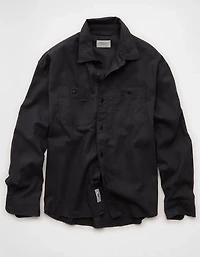 AE Relaxed Fit Linen-Blend Button-Up Shirt