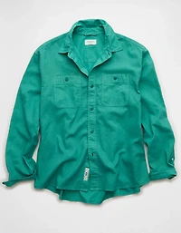 AE Relaxed Fit Linen-Blend Button-Up Shirt