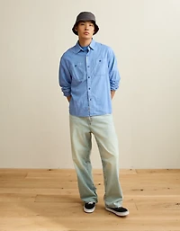 AE Relaxed Fit Linen-Blend Button-Up Shirt