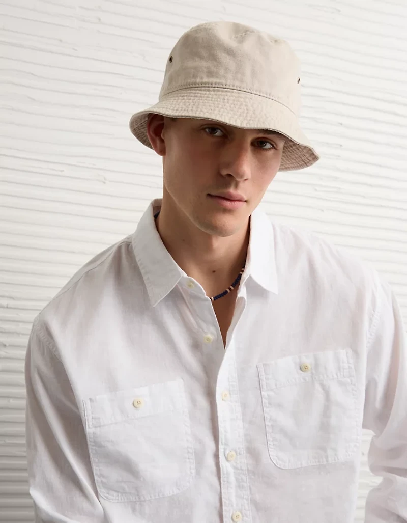 AE Relaxed Fit Linen-Blend Button-Up Shirt