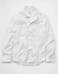 AE Relaxed Fit Linen-Blend Button-Up Shirt