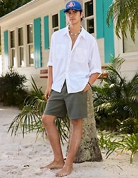 AE Relaxed Fit Linen-Blend Button-Up Shirt