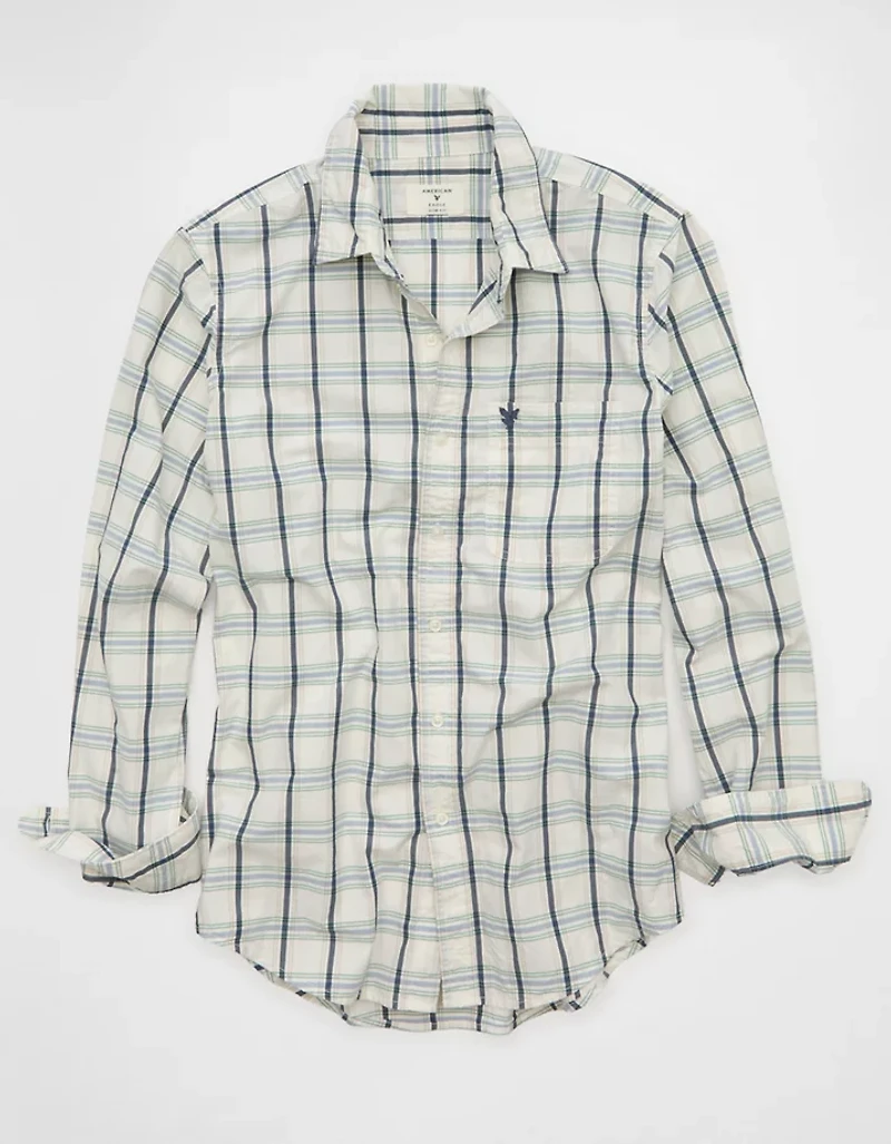 AE Slim Poplin Button-Up Shirt