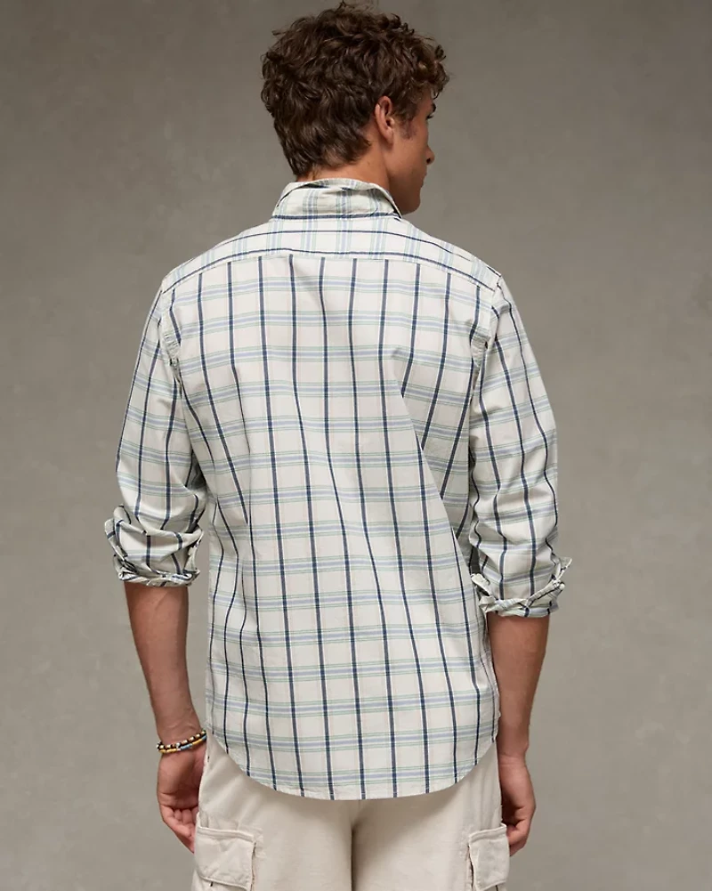 AE Slim Poplin Button-Up Shirt