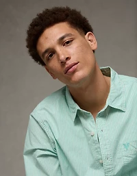 AE Slim Poplin Button-Up Shirt