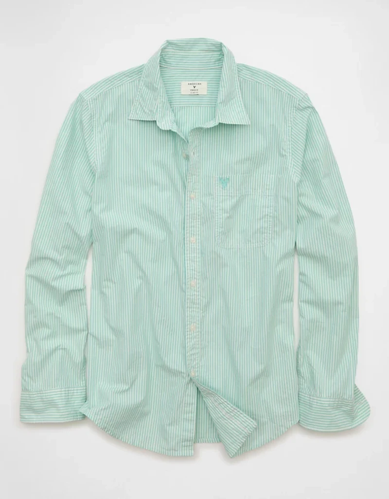 AE Slim Poplin Button-Up Shirt