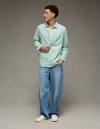 AE Slim Poplin Button-Up Shirt