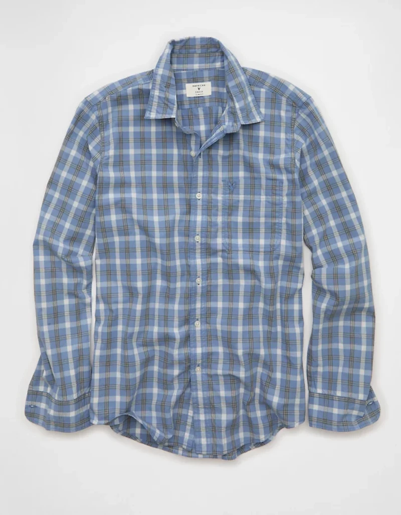 AE Slim Poplin Button-Up Shirt