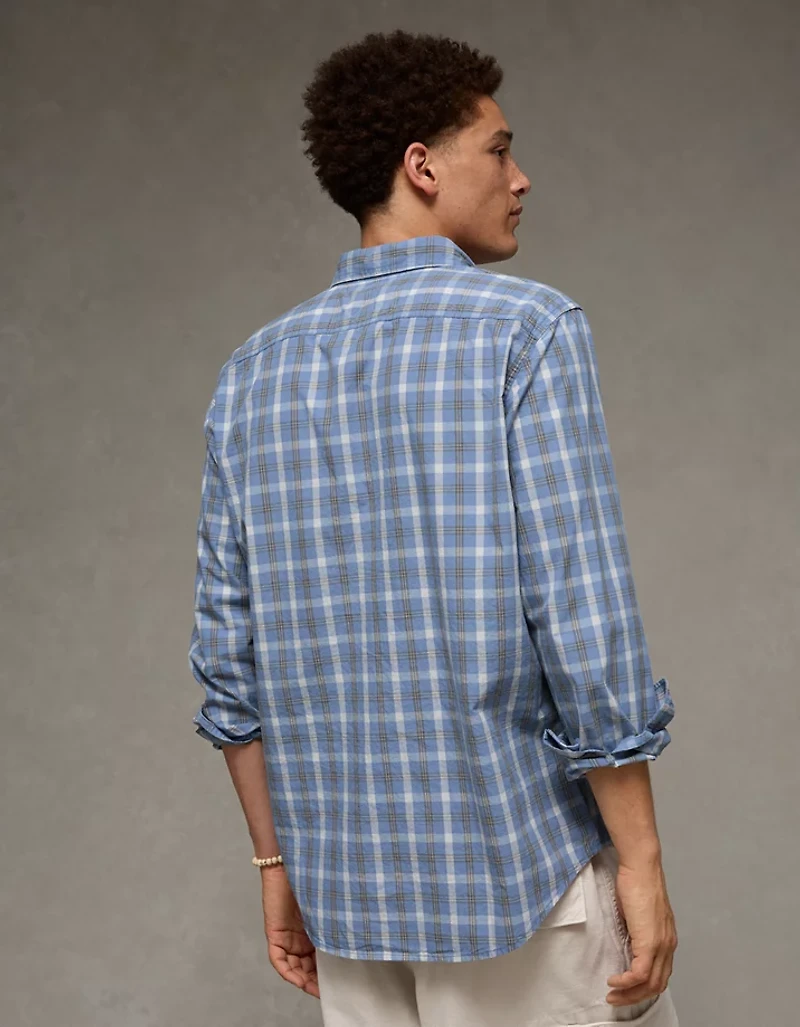 AE Slim Poplin Button-Up Shirt