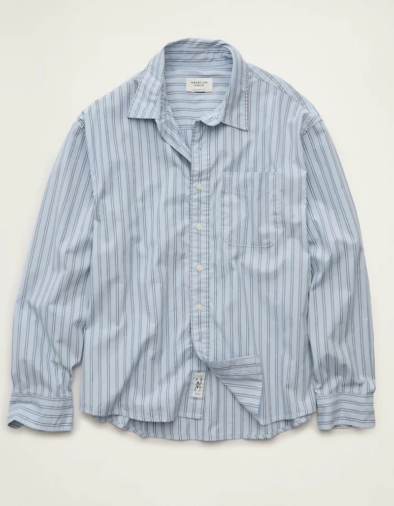 AE Relaxed Fit Poplin Button-Up Shirt