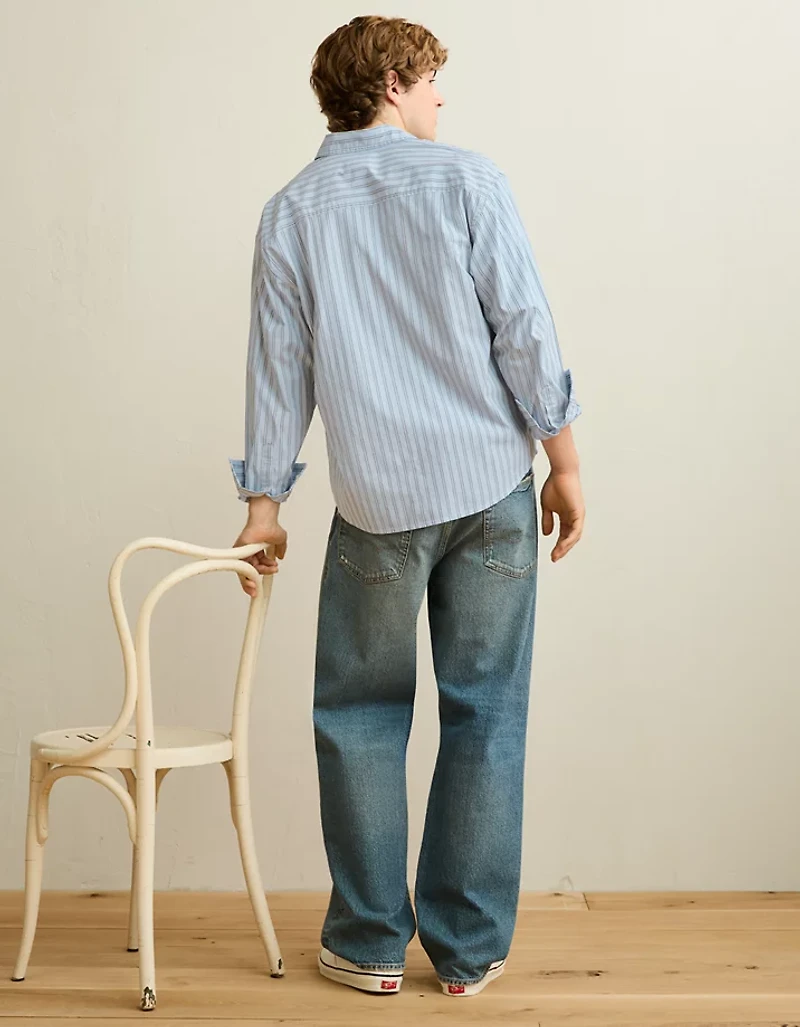 AE Relaxed Fit Poplin Button-Up Shirt