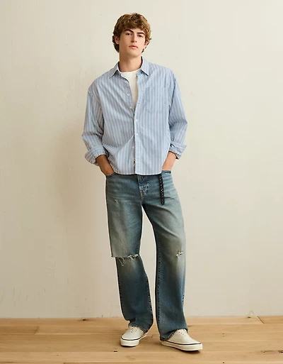 AE Relaxed Fit Poplin Button-Up Shirt