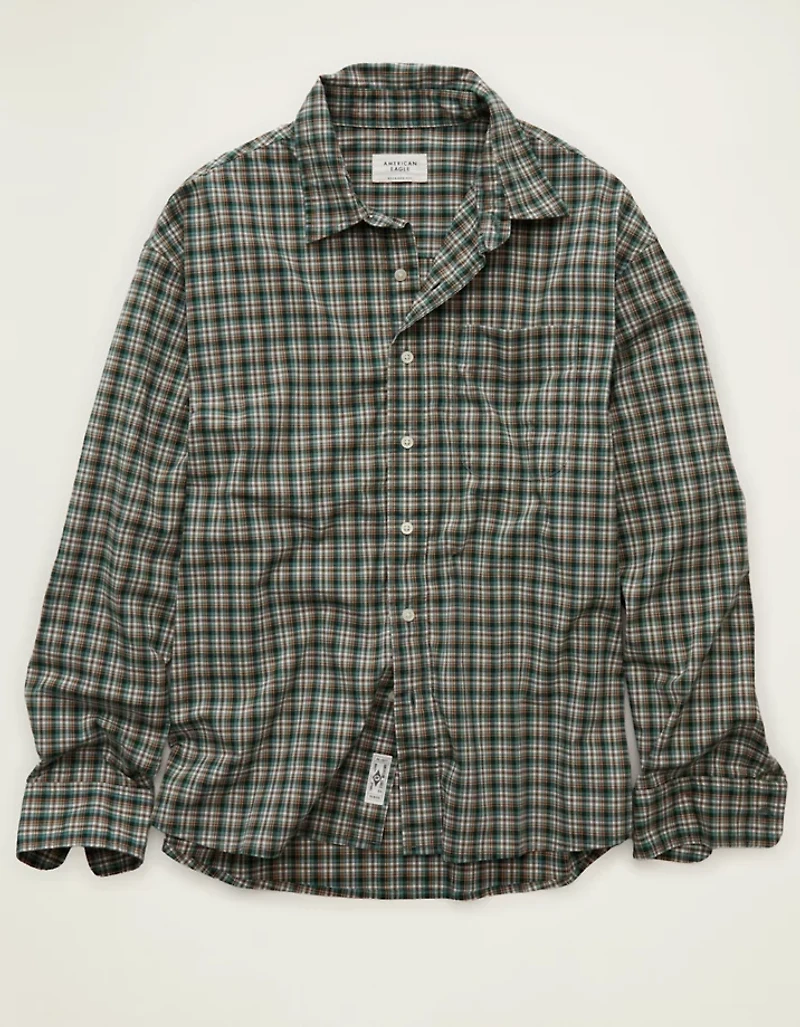 AE Relaxed Fit Poplin Button-Up Shirt