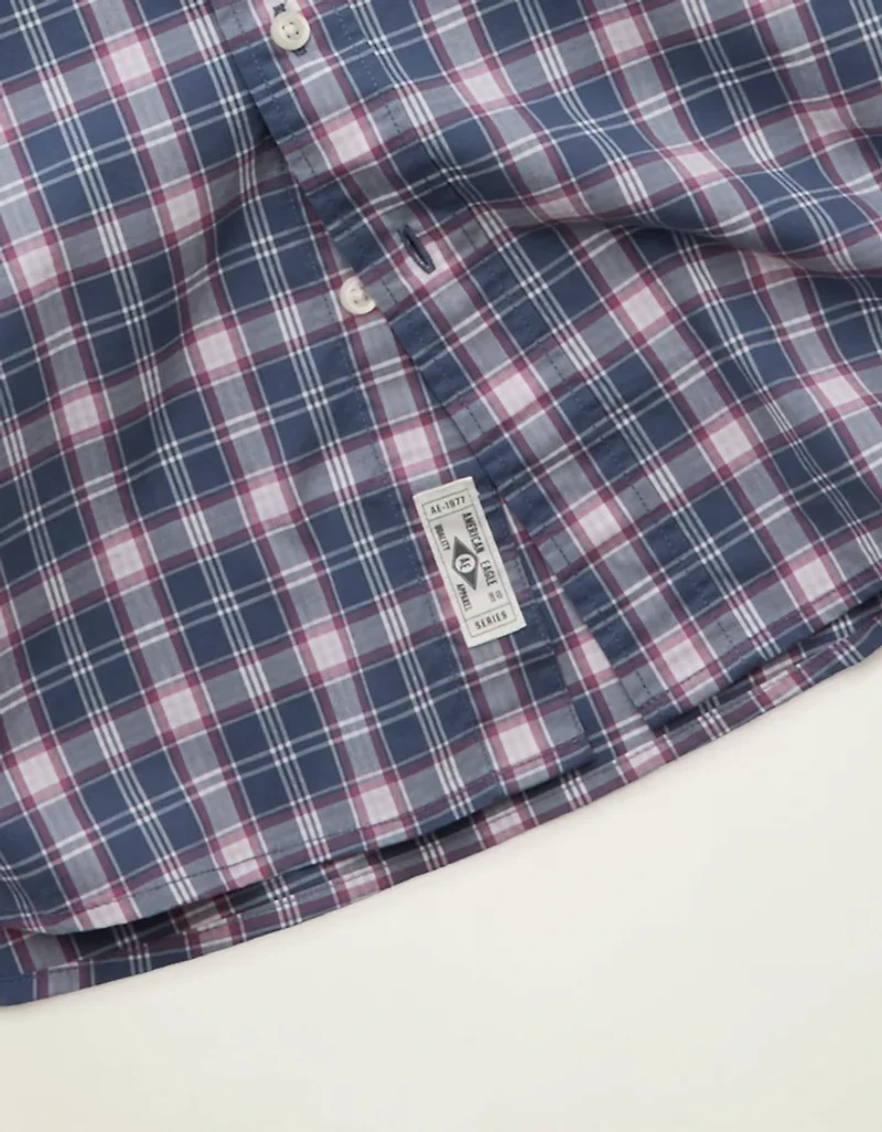 Chemise boutonnée en popeline de coupe décontractée AE