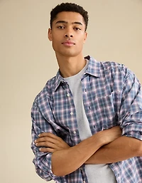 Chemise boutonnée en popeline de coupe décontractée AE