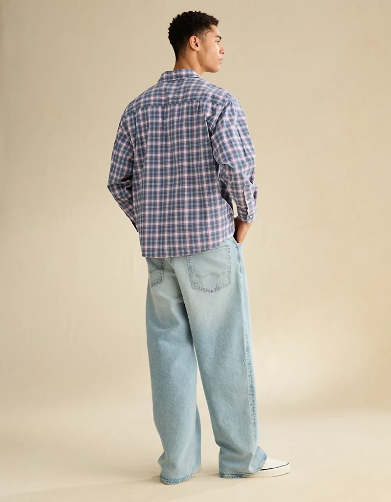 Chemise boutonnée en popeline de coupe décontractée AE