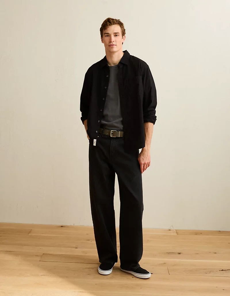 AE Standard Fit Twill Button-Up Shirt