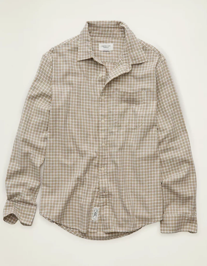 AE Standard Fit Twill Button-Up Shirt