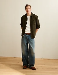 AE Standard Fit Twill Button-Up Shirt