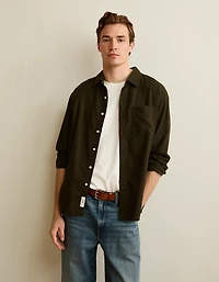 AE Standard Fit Twill Button-Up Shirt