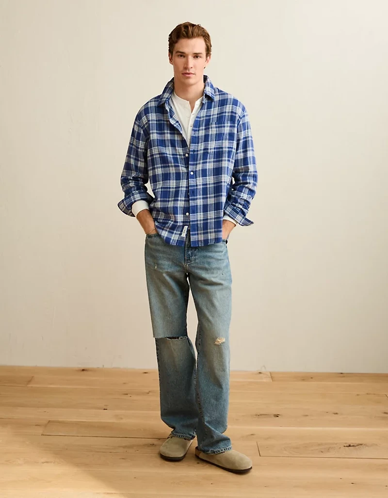 AE Standard Fit Twill Button-Up Shirt