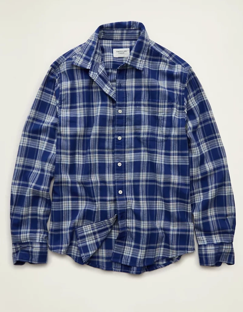 AE Standard Fit Twill Button-Up Shirt