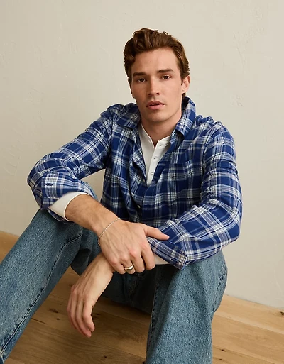 AE Standard Fit Twill Button-Up Shirt