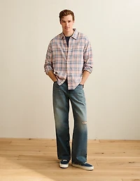 AE Standard Fit Twill Button-Up Shirt
