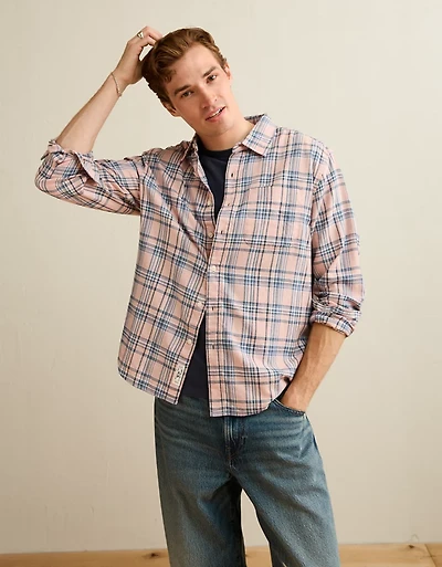 AE Standard Fit Twill Button-Up Shirt