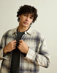 AE Standard Fit Gauze Button-Up Shirt
