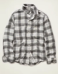 AE Standard Fit Gauze Button-Up Shirt