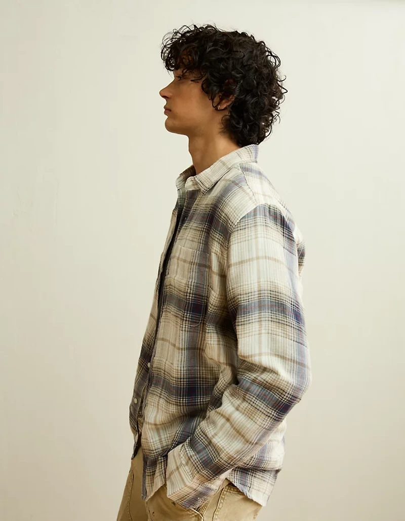 AE Standard Fit Gauze Button-Up Shirt